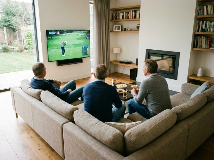 Watching golf at home
